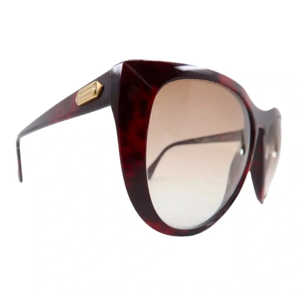 1970’s Oversized Silhouette Austria Sunglasses in Deep Burgundy Brown,  Mod 3076